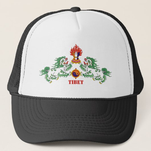 Tibet en Tibetaanse vlag sneeuwpoppen / boeddhisti Trucker Pet (Voorkant)