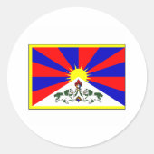 Tibet FLAG International Ronde Sticker (Voorkant)