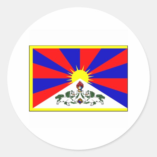 Tibet FLAG International Ronde Sticker (Voorkant)