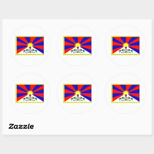 Tibet FLAG International Ronde Sticker (Vel)