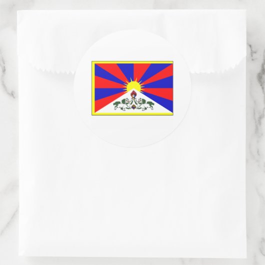 Tibet FLAG International Ronde Sticker (Tas)