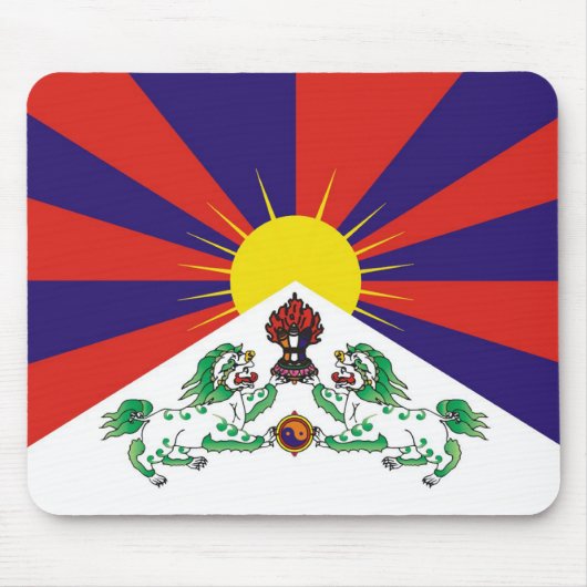 Tibet Flag Mousepad Muismat (Voorkant)