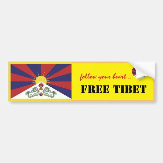 Tibet & Free Tibet, Heart matters/Tibetan Flag Bumpersticker (Voorkant)