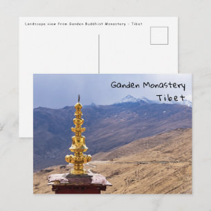 Tibet - Ganden boeddhistisch klooster Briefkaart