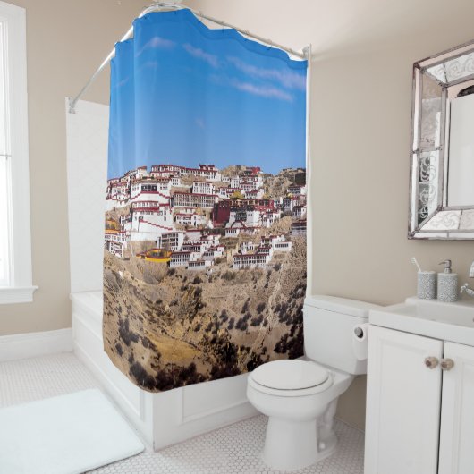 Tibet - het klooster Ganden Buddhist Douchegordijn (In situ)