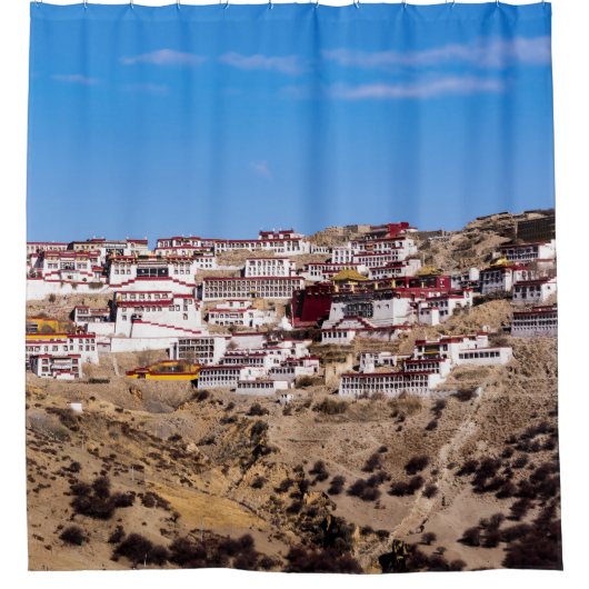 Tibet - het klooster Ganden Buddhist Douchegordijn (Voorkant)