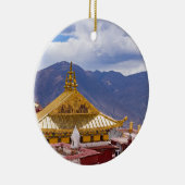 Tibet - het klooster Ganden Buddhist Keramisch Ornament (Rechts)