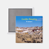Tibet - het klooster Ganden Buddhist Magneet (Voorkant / Achterkant)
