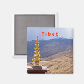Tibet - het klooster Ganden Buddhist Magneet (Voorkant / Achterkant)