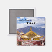 Tibet - het klooster Ganden Buddhist Magneet (Voorkant / Achterkant)