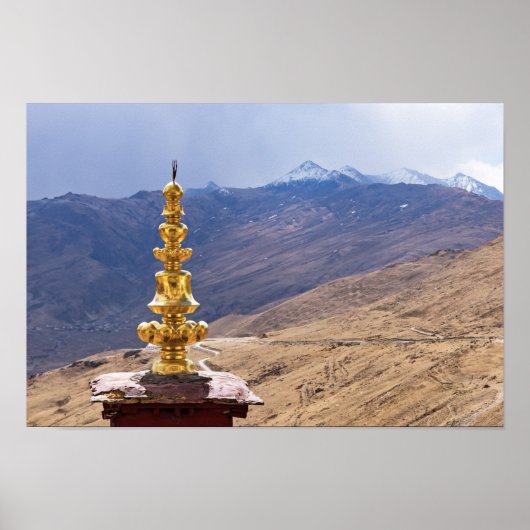 Tibet - het klooster Ganden Buddhist Poster (Voorkant)