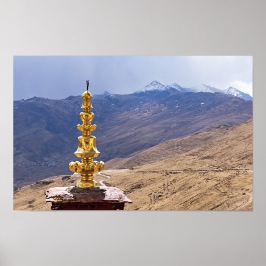 Tibet - het klooster Ganden Buddhist Poster (Voorkant)