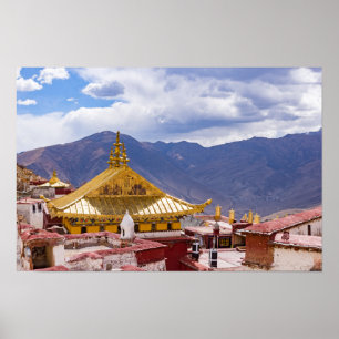 Tibet - het klooster Ganden Buddhist Poster