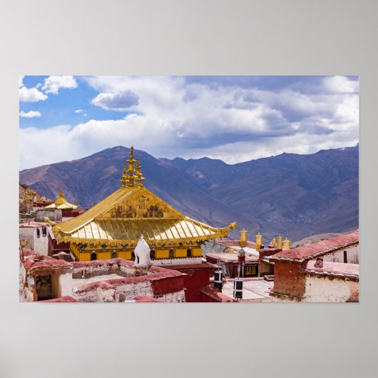 Tibet - het klooster Ganden Buddhist Poster (Voorkant)