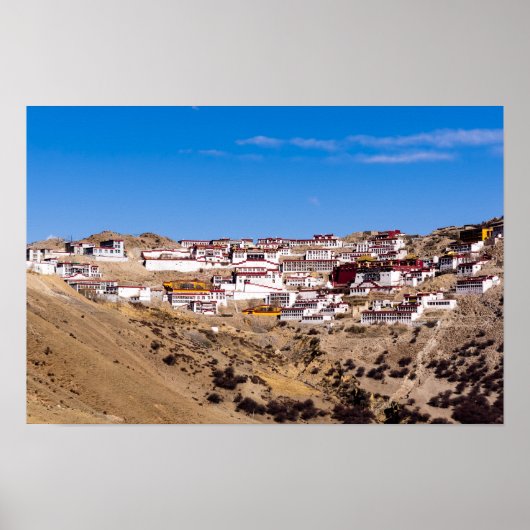 Tibet - het klooster Ganden Buddhist Poster (Voorkant)
