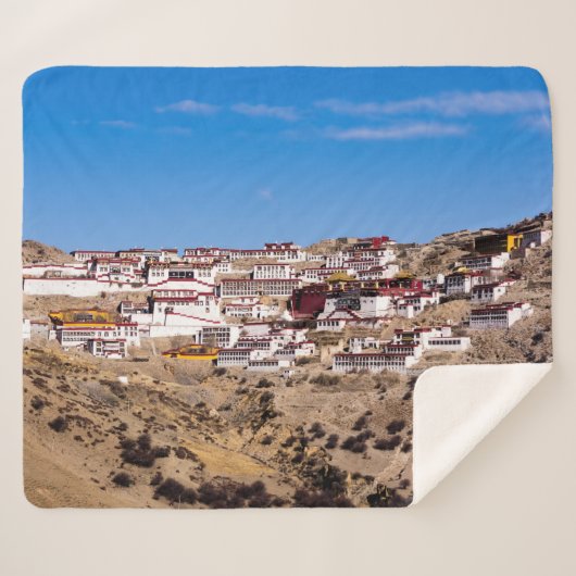 Tibet - het klooster Ganden Buddhist Sherpa Deken (Voorkant (horizontaal))