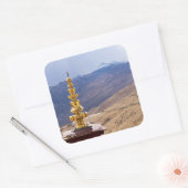 Tibet - het klooster Ganden Buddhist Vierkante Sticker (Envelop)