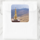 Tibet - het klooster Ganden Buddhist Vierkante Sticker (Tas)