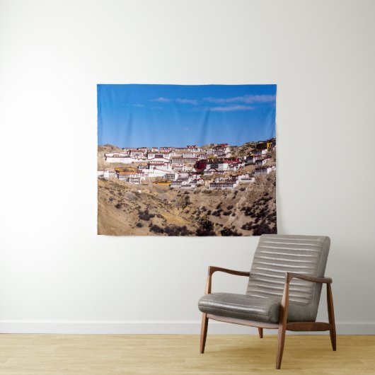 Tibet - het klooster Ganden Buddhist Wandkleed (In Situ (horizontaal))