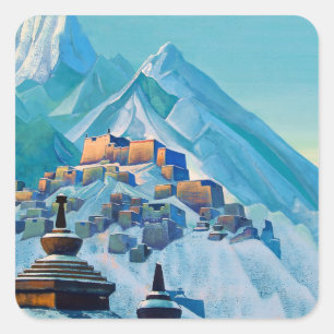 “Tibet Himalaya” door Nicholas Roerich Vierkante Sticker