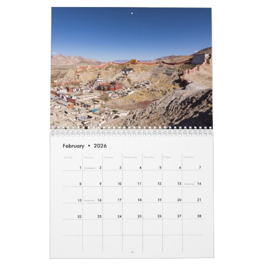 Tibet Kalender (Feb 2026)