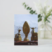 Tibet, klooster Ganden Deers die Dharma-wiel draai Briefkaart (Staand voorkant)