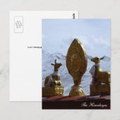 Tibet, klooster Ganden Deers die Dharma-wiel draai Briefkaart (Voorkant / Achterkant)