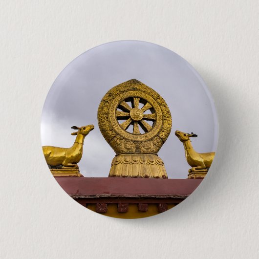 Tibet, Lhasa - Dharma-wiel in Jokhang-tempel Ronde Button 5,7 Cm (Voorkant)