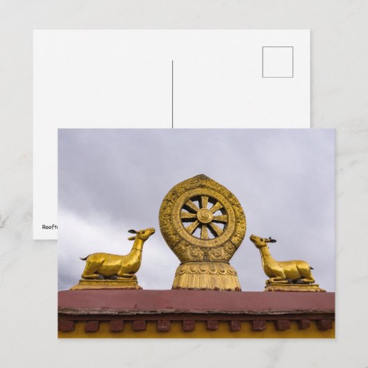 Tibet, Lhasa - Dharmawiel in Jokhang-tempel Briefkaart (Voorkant / Achterkant)