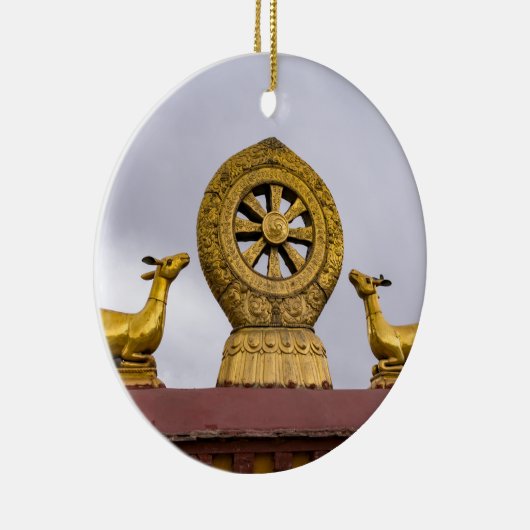 Tibet, Lhasa - Dharmawiel in Jokhang-tempel Keramisch Ornament (Rechts)