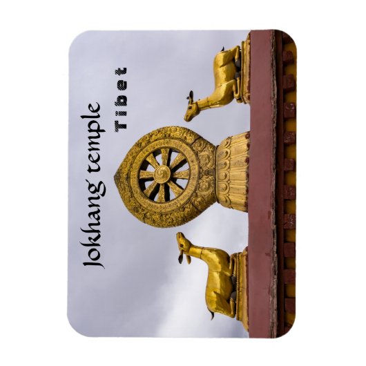 Tibet, Lhasa - Dharmawiel in Jokhang-tempel Magneet (Verticaal)