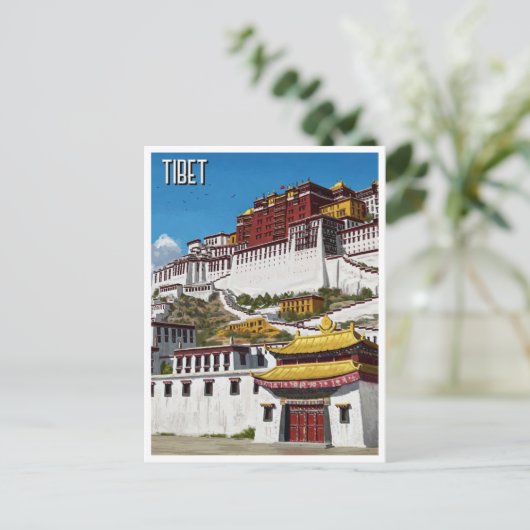 Tibet Lhasa Potola Palace reizen Briefkaart (Staand voorkant)