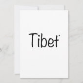 Tibet - minimalistic typography card kaart (Voorkant)
