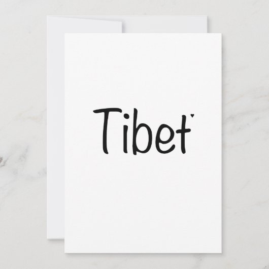Tibet - minimalistic typography card kaart (Voorkant)