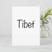 Tibet - minimalistic typography card kaart (Staand voorkant)