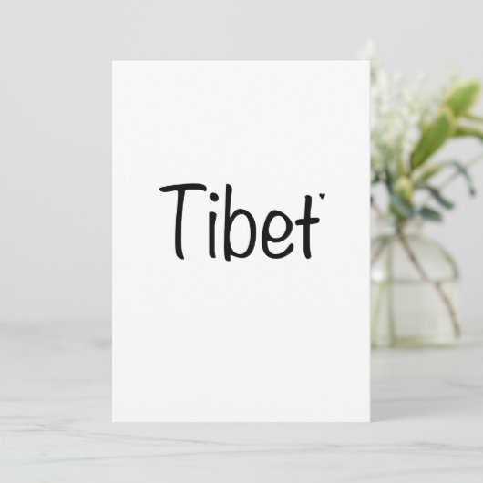 Tibet - minimalistic typography card kaart (Staand voorkant)