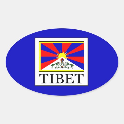 Tibet Ovale Sticker (Voorkant)
