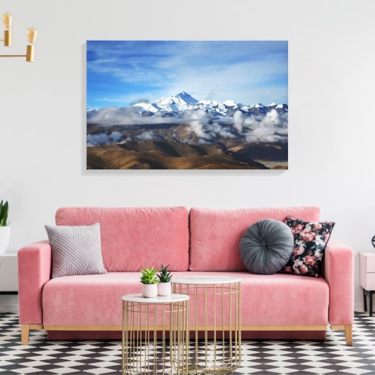 Tibet Qomolangma Mt Everest China Reisfoto Canvas Afdruk (Insitu (Woonkamer))