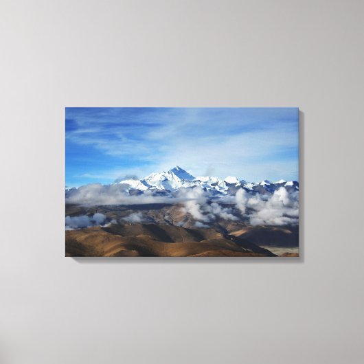Tibet Qomolangma Mt Everest China Reisfoto Canvas Afdruk (Voorkant)