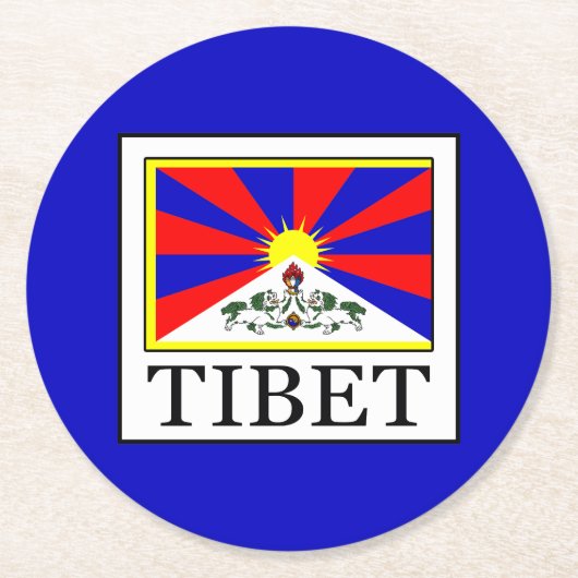Tibet Ronde Kartonnen Onderzetter (Voorkant)