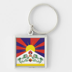 Tibet, sneeuwbuien, vlag - de Himalaya Sleutelhanger