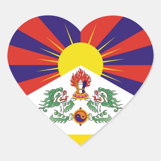 Tibet, sneeuwpoppen, Tibetaanse vlag - de Himalaya Hart Sticker (Voorkant)