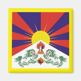 Tibet, sneeuwpoppen, Tibetaanse vlag - de Himalaya Magneet