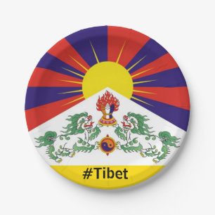Tibet, sneeuwpoppen, Tibetaanse vlag - de Himalaya Papieren Bordje