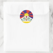 Tibet, sneeuwpoppen, Tibetaanse vlag - de Himalaya Ronde Sticker (Tas)