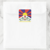 Tibet, sneeuwpoppen, Tibetaanse vlag - de Himalaya Vierkante Sticker (Tas)
