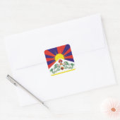 Tibet, sneeuwpoppen, Tibetaanse vlag - de Himalaya Vierkante Sticker (Envelop)