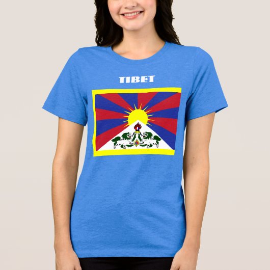 TIBET Special  Blue Tourist Tri-Blend Shirt (Voorkant)
