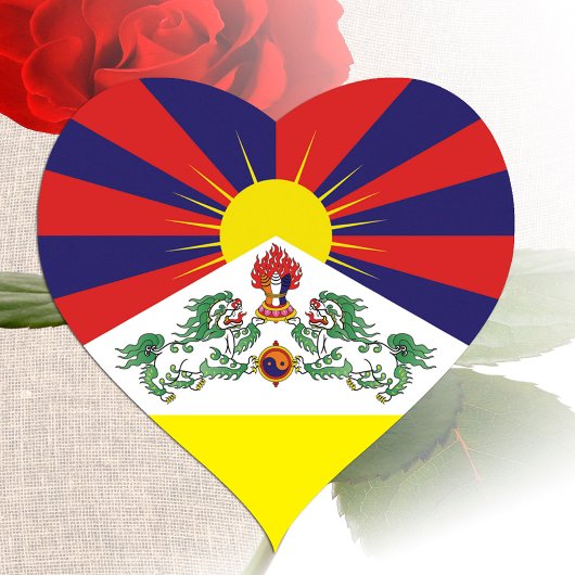 Tibet & Tibetaanse vlag reizen hart / Himalaya Hart Sticker