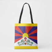 Tibet, Tibetaanse vlag & Sneeuwleeuwen - Himalaya Tote Bag (Voorkant)